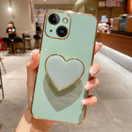Coque de téléphone en TPU avec support cœur galvanisé, pour iPhone 14 Pro Max, pour iPhone SE 2022 / 2020 / 7 / 8, pour iPhone 13 Pro Max, pour iPhone 13 Pro, pour iPhone 13, pour iPhone 13 mini, pour iPhone 12, pour iPhone 12 Pro Max