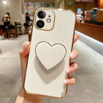 Coque de téléphone en TPU avec support cœur galvanisé, pour iPhone 14 Pro Max, pour iPhone SE 2022 / 2020 / 7 / 8, pour iPhone 13 Pro Max, pour iPhone 13 Pro, pour iPhone 13, pour iPhone 13 mini, pour iPhone 12, pour iPhone 12 Pro Max