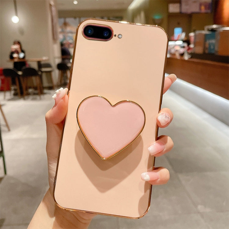Coque de Téléphone en TPU avec Porte-Anneau en Forme de Cœur Galvanisé, pour iPhone 7 Plus / 8 Plus