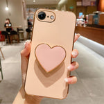 Coque de téléphone en TPU avec support cœur galvanisé, pour iPhone 14 Pro Max, pour iPhone SE 2022 / 2020 / 7 / 8, pour iPhone 13 Pro Max, pour iPhone 13 Pro, pour iPhone 13, pour iPhone 13 mini, pour iPhone 12, pour iPhone 12 Pro Max