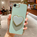 Coque de téléphone en TPU avec support cœur galvanisé, pour iPhone 14 Pro Max, pour iPhone SE 2022 / 2020 / 7 / 8, pour iPhone 13 Pro Max, pour iPhone 13 Pro, pour iPhone 13, pour iPhone 13 mini, pour iPhone 12, pour iPhone 12 Pro Max