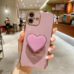 Coque de Téléphone en TPU avec Porte-Cœur Galvanisé, Pour iPhone 17e / 16e, Pour iPhone 17 Pro Max, Pour iPhone 17 Pro, Pour iPhone 17, Pour iPhone Air, Pour iPhone 16 Pro Max, Pour iPhone 16 Pro, Pour iPhone 16 Plus