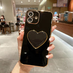 Coque de Téléphone en TPU avec Porte-Cœur Galvanisé, Pour iPhone 17e / 16e, Pour iPhone 17 Pro Max, Pour iPhone 17 Pro, Pour iPhone 17, Pour iPhone Air, Pour iPhone 16 Pro Max, Pour iPhone 16 Pro, Pour iPhone 16 Plus