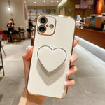 Coque de Téléphone en TPU avec Porte-Cœur Galvanisé, Pour iPhone 17e / 16e, Pour iPhone 17 Pro Max, Pour iPhone 17 Pro, Pour iPhone 17, Pour iPhone Air, Pour iPhone 16 Pro Max, Pour iPhone 16 Pro, Pour iPhone 16 Plus