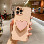 Coque de Téléphone en TPU avec Porte-Cœur Galvanisé, Pour iPhone 17e / 16e, Pour iPhone 17 Pro Max, Pour iPhone 17 Pro, Pour iPhone 17, Pour iPhone Air, Pour iPhone 16 Pro Max, Pour iPhone 16 Pro, Pour iPhone 16 Plus