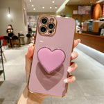 Coque de Téléphone en TPU avec Porte-Cœur Galvanisé, Pour iPhone 17e / 16e, Pour iPhone 17 Pro Max, Pour iPhone 17 Pro, Pour iPhone 17, Pour iPhone Air, Pour iPhone 16 Pro Max, Pour iPhone 16 Pro, Pour iPhone 16 Plus