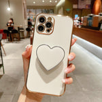 Coque de Téléphone en TPU avec Porte-Cœur Galvanisé, Pour iPhone 17e / 16e, Pour iPhone 17 Pro Max, Pour iPhone 17 Pro, Pour iPhone 17, Pour iPhone Air, Pour iPhone 16 Pro Max, Pour iPhone 16 Pro, Pour iPhone 16 Plus