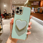 Coque de Téléphone en TPU avec Porte-Cœur Galvanisé, Pour iPhone 17e / 16e, Pour iPhone 17 Pro Max, Pour iPhone 17 Pro, Pour iPhone 17, Pour iPhone Air, Pour iPhone 16 Pro Max, Pour iPhone 16 Pro, Pour iPhone 16 Plus