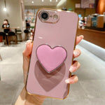 Coque de Téléphone en TPU avec Porte-Cœur Galvanisé, Pour iPhone 17e / 16e, Pour iPhone 17 Pro Max, Pour iPhone 17 Pro, Pour iPhone 17, Pour iPhone Air, Pour iPhone 16 Pro Max, Pour iPhone 16 Pro, Pour iPhone 16 Plus
