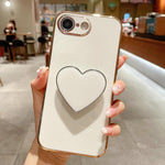 Coque de Téléphone en TPU avec Porte-Cœur Galvanisé, Pour iPhone 17e / 16e, Pour iPhone 17 Pro Max, Pour iPhone 17 Pro, Pour iPhone 17, Pour iPhone Air, Pour iPhone 16 Pro Max, Pour iPhone 16 Pro, Pour iPhone 16 Plus