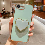 Coque de Téléphone en TPU avec Porte-Cœur Galvanisé, Pour iPhone 17e / 16e, Pour iPhone 17 Pro Max, Pour iPhone 17 Pro, Pour iPhone 17, Pour iPhone Air, Pour iPhone 16 Pro Max, Pour iPhone 16 Pro, Pour iPhone 16 Plus