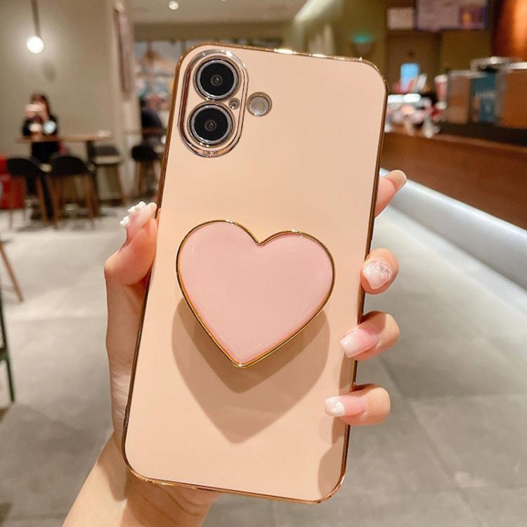 Coque de Téléphone en TPU avec Porte-Cœur Galvanisé, Pour iPhone 17e / 16e, Pour iPhone 17 Pro Max, Pour iPhone 17 Pro, Pour iPhone 17, Pour iPhone Air, Pour iPhone 16 Pro Max, Pour iPhone 16 Pro, Pour iPhone 16 Plus