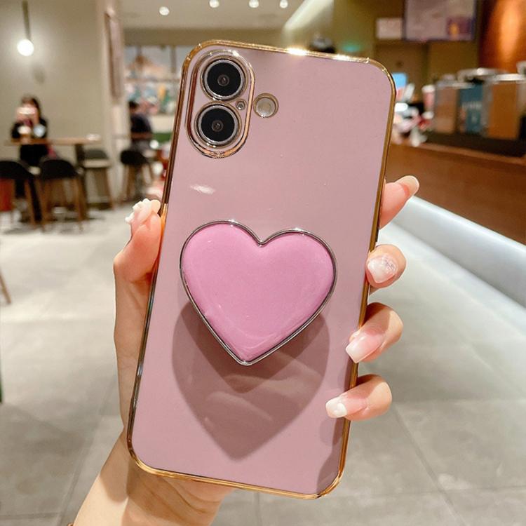 Coque de Téléphone en TPU avec Porte-Cœur Galvanisé, Pour iPhone 17e / 16e, Pour iPhone 17 Pro Max, Pour iPhone 17 Pro, Pour iPhone 17, Pour iPhone Air, Pour iPhone 16 Pro Max, Pour iPhone 16 Pro, Pour iPhone 16 Plus