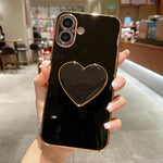 Coque de Téléphone en TPU avec Porte-Cœur Galvanisé, Pour iPhone 17e / 16e, Pour iPhone 17 Pro Max, Pour iPhone 17 Pro, Pour iPhone 17, Pour iPhone Air, Pour iPhone 16 Pro Max, Pour iPhone 16 Pro, Pour iPhone 16 Plus