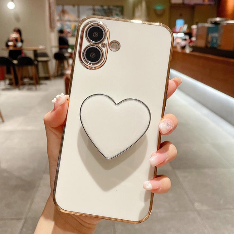 Coque de Téléphone en TPU avec Porte-Cœur Galvanisé, Pour iPhone 17e / 16e, Pour iPhone 17 Pro Max, Pour iPhone 17 Pro, Pour iPhone 17, Pour iPhone Air, Pour iPhone 16 Pro Max, Pour iPhone 16 Pro, Pour iPhone 16 Plus