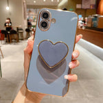 Coque de Téléphone en TPU avec Porte-Cœur Galvanisé, Pour iPhone 17e / 16e, Pour iPhone 17 Pro Max, Pour iPhone 17 Pro, Pour iPhone 17, Pour iPhone Air, Pour iPhone 16 Pro Max, Pour iPhone 16 Pro, Pour iPhone 16 Plus