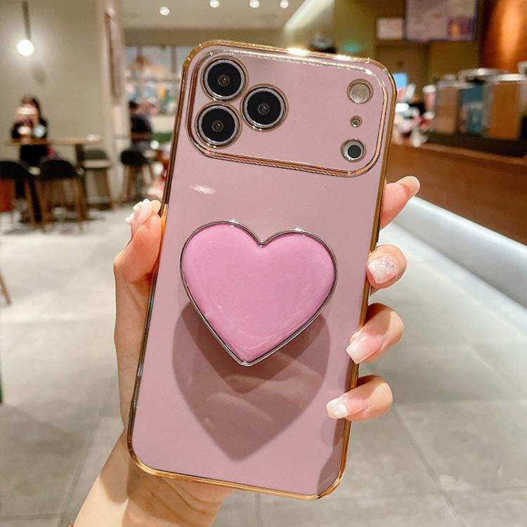 Coque de Téléphone en TPU avec Porte-Cœur Galvanisé, Pour iPhone 17e / 16e, Pour iPhone 17 Pro Max, Pour iPhone 17 Pro, Pour iPhone 17, Pour iPhone Air, Pour iPhone 16 Pro Max, Pour iPhone 16 Pro, Pour iPhone 16 Plus
