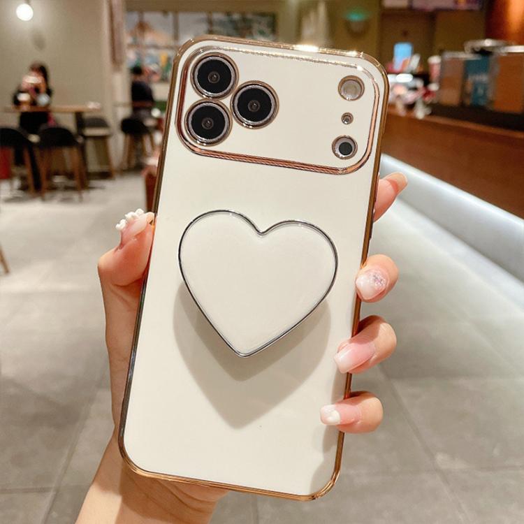 Coque de Téléphone en TPU avec Porte-Cœur Galvanisé, Pour iPhone 17e / 16e, Pour iPhone 17 Pro Max, Pour iPhone 17 Pro, Pour iPhone 17, Pour iPhone Air, Pour iPhone 16 Pro Max, Pour iPhone 16 Pro, Pour iPhone 16 Plus