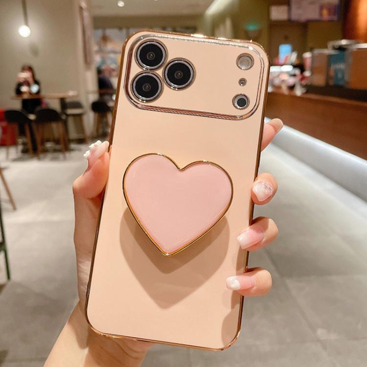 Coque de Téléphone en TPU avec Porte-Cœur Galvanisé, Pour iPhone 17e / 16e, Pour iPhone 17 Pro Max, Pour iPhone 17 Pro, Pour iPhone 17, Pour iPhone Air, Pour iPhone 16 Pro Max, Pour iPhone 16 Pro, Pour iPhone 16 Plus