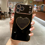Coque de Téléphone en TPU avec Porte-Cœur Galvanisé, Pour iPhone 17e / 16e, Pour iPhone 17 Pro Max, Pour iPhone 17 Pro, Pour iPhone 17, Pour iPhone Air, Pour iPhone 16 Pro Max, Pour iPhone 16 Pro, Pour iPhone 16 Plus