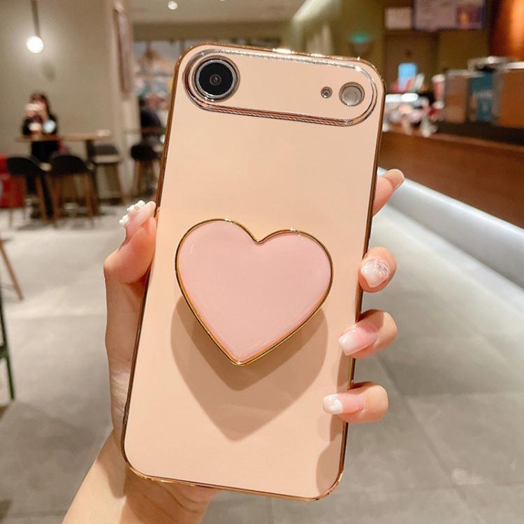 Coque de Téléphone en TPU avec Porte-Cœur Galvanisé, Pour iPhone 17e / 16e, Pour iPhone 17 Pro Max, Pour iPhone 17 Pro, Pour iPhone 17, Pour iPhone Air, Pour iPhone 16 Pro Max, Pour iPhone 16 Pro, Pour iPhone 16 Plus