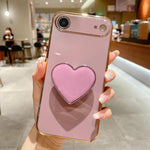 Coque de Téléphone en TPU avec Porte-Cœur Galvanisé, Pour iPhone 17e / 16e, Pour iPhone 17 Pro Max, Pour iPhone 17 Pro, Pour iPhone 17, Pour iPhone Air, Pour iPhone 16 Pro Max, Pour iPhone 16 Pro, Pour iPhone 16 Plus