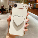 Coque de Téléphone en TPU avec Porte-Cœur Galvanisé, Pour iPhone 17e / 16e, Pour iPhone 17 Pro Max, Pour iPhone 17 Pro, Pour iPhone 17, Pour iPhone Air, Pour iPhone 16 Pro Max, Pour iPhone 16 Pro, Pour iPhone 16 Plus