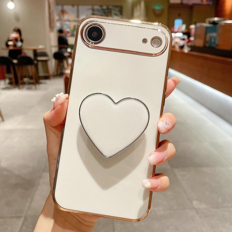 Coque de Téléphone en TPU avec Porte-Cœur Galvanisé, Pour iPhone 17e / 16e, Pour iPhone 17 Pro Max, Pour iPhone 17 Pro, Pour iPhone 17, Pour iPhone Air, Pour iPhone 16 Pro Max, Pour iPhone 16 Pro, Pour iPhone 16 Plus