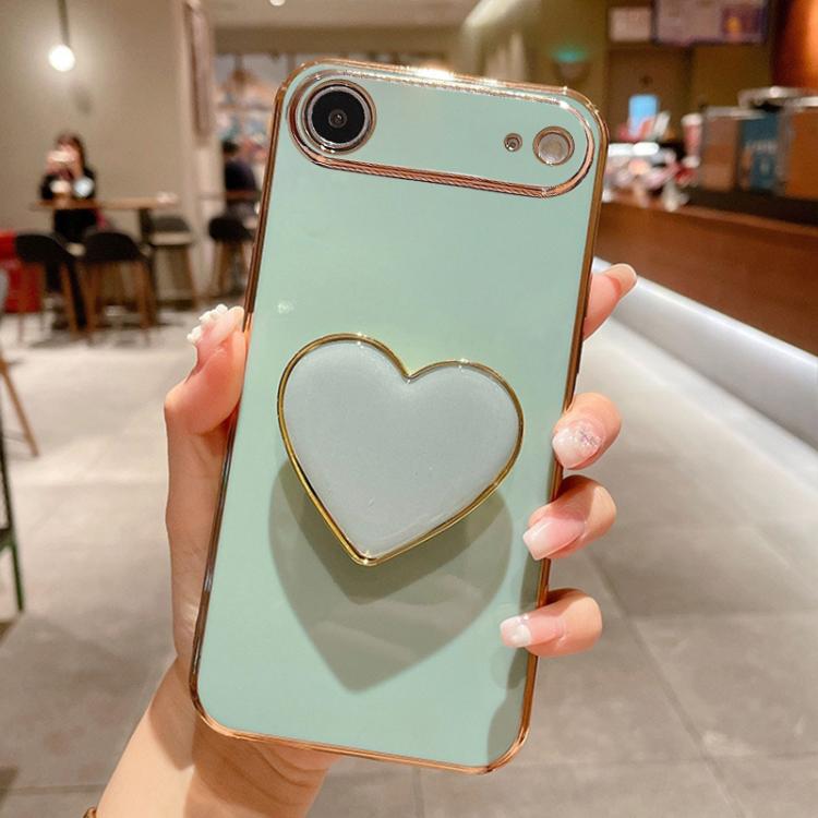 Coque de Téléphone en TPU avec Porte-Cœur Galvanisé, Pour iPhone 17e / 16e, Pour iPhone 17 Pro Max, Pour iPhone 17 Pro, Pour iPhone 17, Pour iPhone Air, Pour iPhone 16 Pro Max, Pour iPhone 16 Pro, Pour iPhone 16 Plus