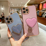 Coque de Téléphone en TPU avec Porte-Cœur Galvanisé, Pour iPhone 17e / 16e, Pour iPhone 17 Pro Max, Pour iPhone 17 Pro, Pour iPhone 17, Pour iPhone Air, Pour iPhone 16 Pro Max, Pour iPhone 16 Pro, Pour iPhone 16 Plus