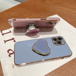 Coque de Téléphone en TPU avec Porte-Cœur Galvanisé, Pour iPhone 17e / 16e, Pour iPhone 17 Pro Max, Pour iPhone 17 Pro, Pour iPhone 17, Pour iPhone Air, Pour iPhone 16 Pro Max, Pour iPhone 16 Pro, Pour iPhone 16 Plus