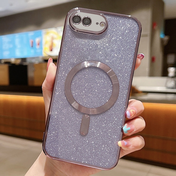 Coque de téléphone TPU Magsafe avec paillettes et galvanoplastie, pour iPhone 7 Plus / 8 Plus