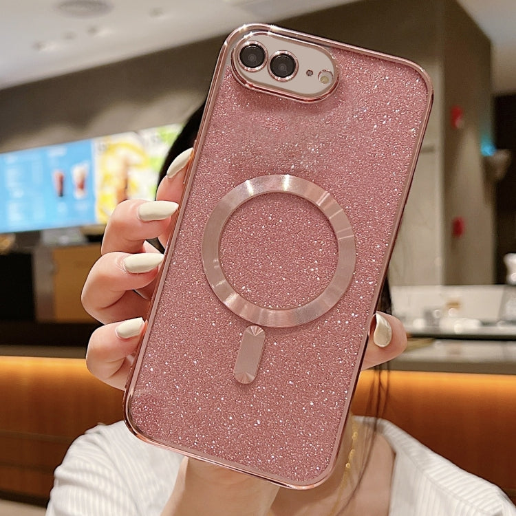 Coque de téléphone TPU Magsafe avec paillettes et galvanoplastie, pour iPhone 7 Plus / 8 Plus