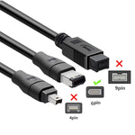 Câble adaptateur JUNSUNMAY Firewire IEEE 1394 6 broches mâle vers USB 2.0 mâle, 1.8m, 3m, 4.5m