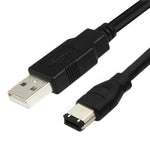 Câble adaptateur JUNSUNMAY Firewire IEEE 1394 6 broches mâle vers USB 2.0 mâle, 1.8m, 3m, 4.5m