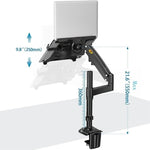 NB H100-FP Bras à Ressort à Gaz pour Ordinateur Portable ou de Bureau 10-17 Pouces, Entièrement Articulé, Support VESA, NB H100-FP