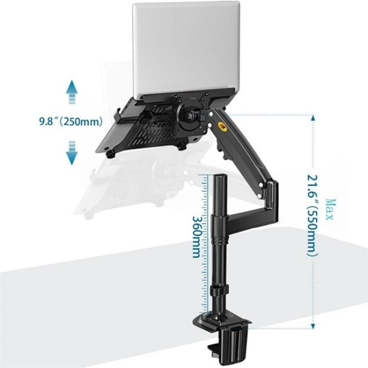 NB H100-FP Bras à Ressort à Gaz pour Ordinateur Portable ou de Bureau 10-17 Pouces, Entièrement Articulé, Support VESA, NB H100-FP