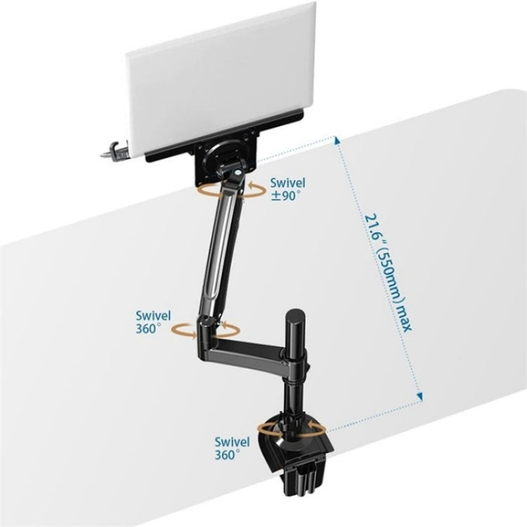 NB H100-FP Bras à Ressort à Gaz pour Ordinateur Portable ou de Bureau 10-17 Pouces, Entièrement Articulé, Support VESA, NB H100-FP