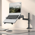 NB H100-FP Bras à Ressort à Gaz pour Ordinateur Portable ou de Bureau 10-17 Pouces, Entièrement Articulé, Support VESA, NB H100-FP