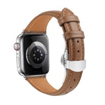Bracelet de montre en cuir lisse avec boucle papillon, pour Apple Watch Series 6 40mm, pour Apple Watch Series 6 44mm, pour Apple Watch Series 5 44mm, pour Apple Watch Series 5 40mm