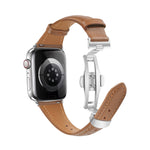 Bracelet de montre en cuir lisse avec boucle papillon, pour Apple Watch Series 6 40mm, pour Apple Watch Series 6 44mm, pour Apple Watch Series 5 44mm, pour Apple Watch Series 5 40mm