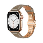 Bracelet de montre en cuir lisse avec boucle papillon, pour Apple Watch Series 6 40mm, pour Apple Watch Series 6 44mm, pour Apple Watch Series 5 44mm, pour Apple Watch Series 5 40mm