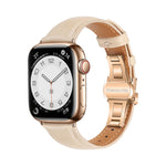 Bracelet de montre en cuir lisse avec boucle papillon, pour Apple Watch Series 6 40mm, pour Apple Watch Series 6 44mm, pour Apple Watch Series 5 44mm, pour Apple Watch Series 5 40mm