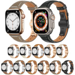 Bracelet de montre en cuir lisse avec boucle papillon, pour Apple Watch SE 2023 44 mm, pour Apple Watch SE 2023 40 mm, pour Apple Watch Ultra 2 49 mm, pour Apple Watch Series 9 45 mm