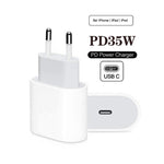 Chargeur PD35W USB-C / Type-C avec câble de données Type-C vers Type-C de 1m, prise EU, prise EU + câble Type-C
