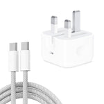 Chargeur PD35W USB-C / Type-C avec câble de données Type-C vers Type-C de 1m, prise UK, prise UK + câble Type-C