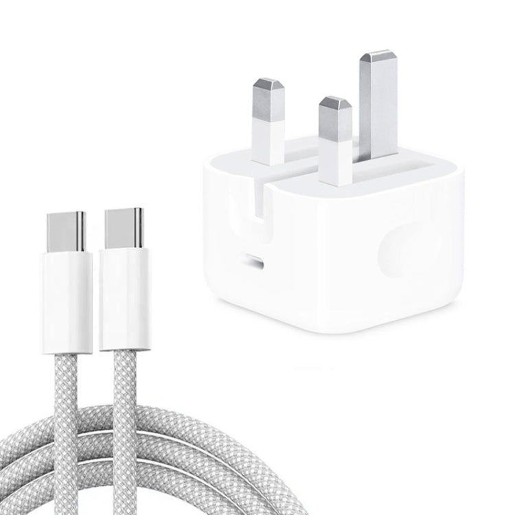 Chargeur PD35W USB-C / Type-C avec câble de données Type-C vers Type-C de 1m, prise UK, prise UK + câble Type-C