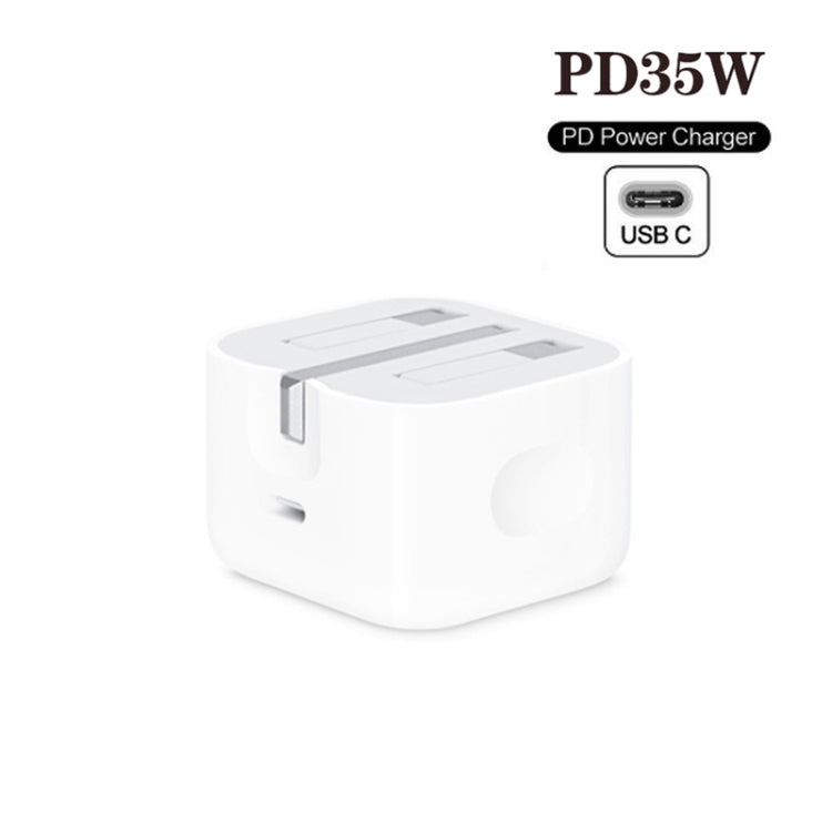 Chargeur PD35W USB-C / Type-C avec câble de données Type-C vers Type-C de 1m, prise UK, prise UK + câble Type-C