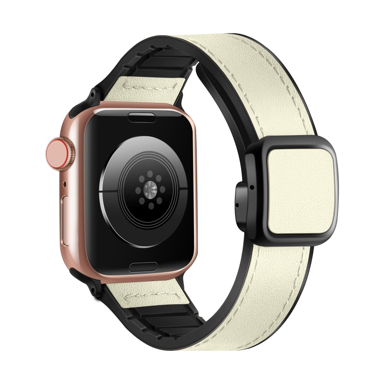 Bracelet de montre en silicone PU avec boucle carrée magnétique, pour Apple Watch Series 4 44 mm, pour Apple Watch Series 4 40 mm, pour Apple Watch Series 3 38 mm, pour Apple Watch Series 3 42 mm