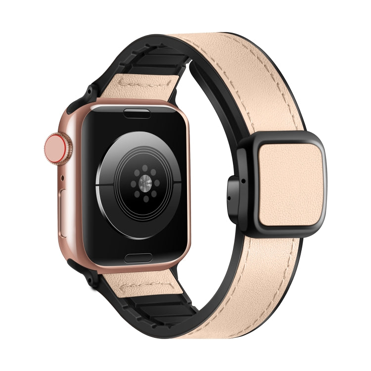 Bracelet de montre en silicone PU avec boucle carrée magnétique, pour Apple Watch Series 4 44 mm, pour Apple Watch Series 4 40 mm, pour Apple Watch Series 3 38 mm, pour Apple Watch Series 3 42 mm